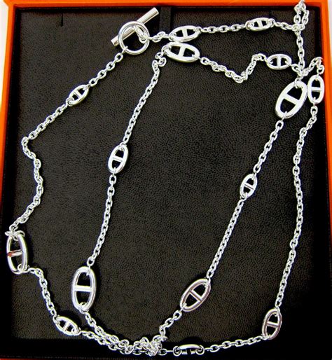 hermes silver necklace